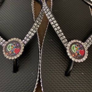 Autism awareness flip flops